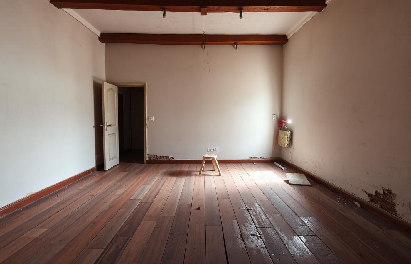 Sala por renovar em apartamento no Porto